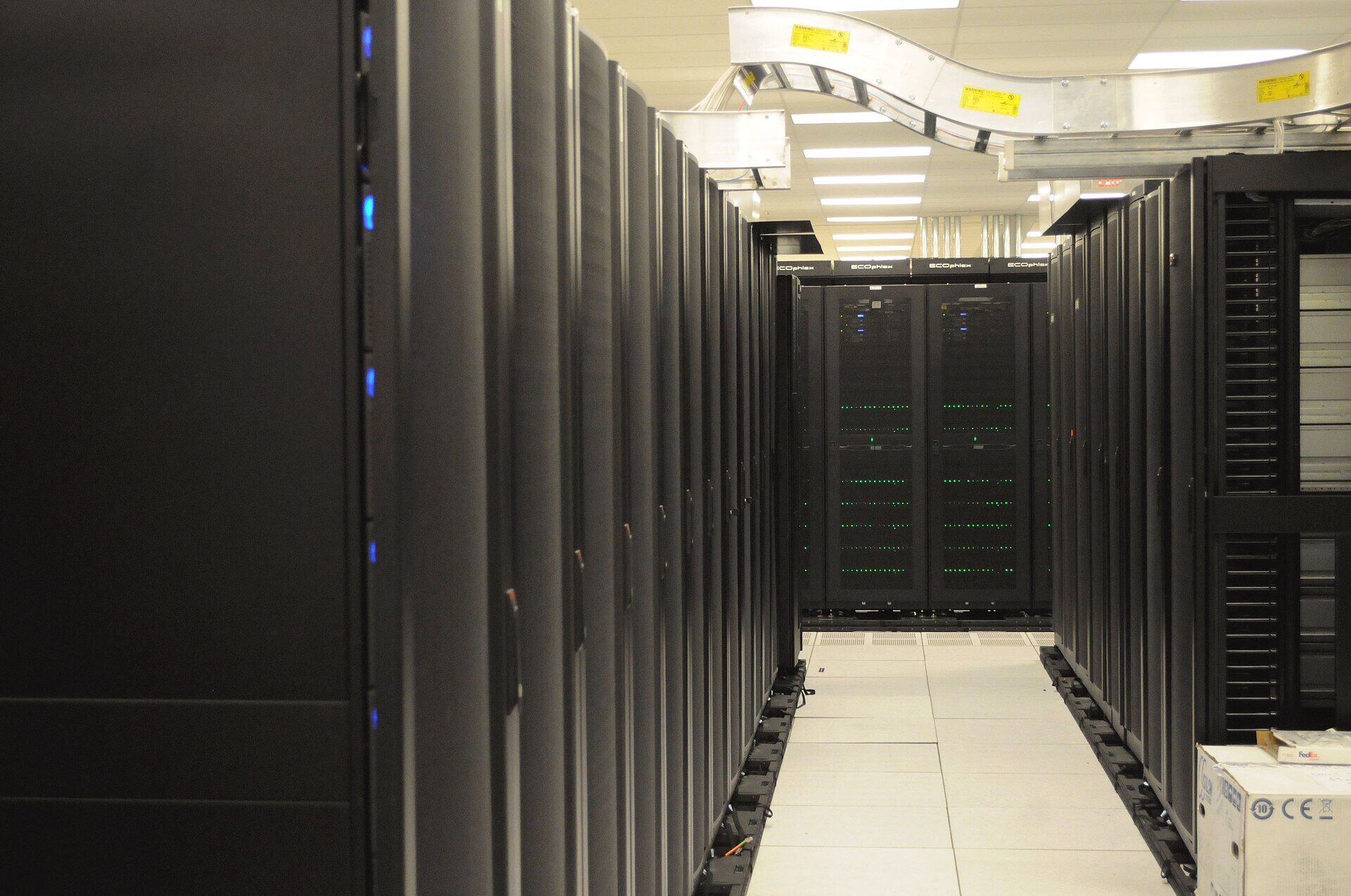 Rows of server racks