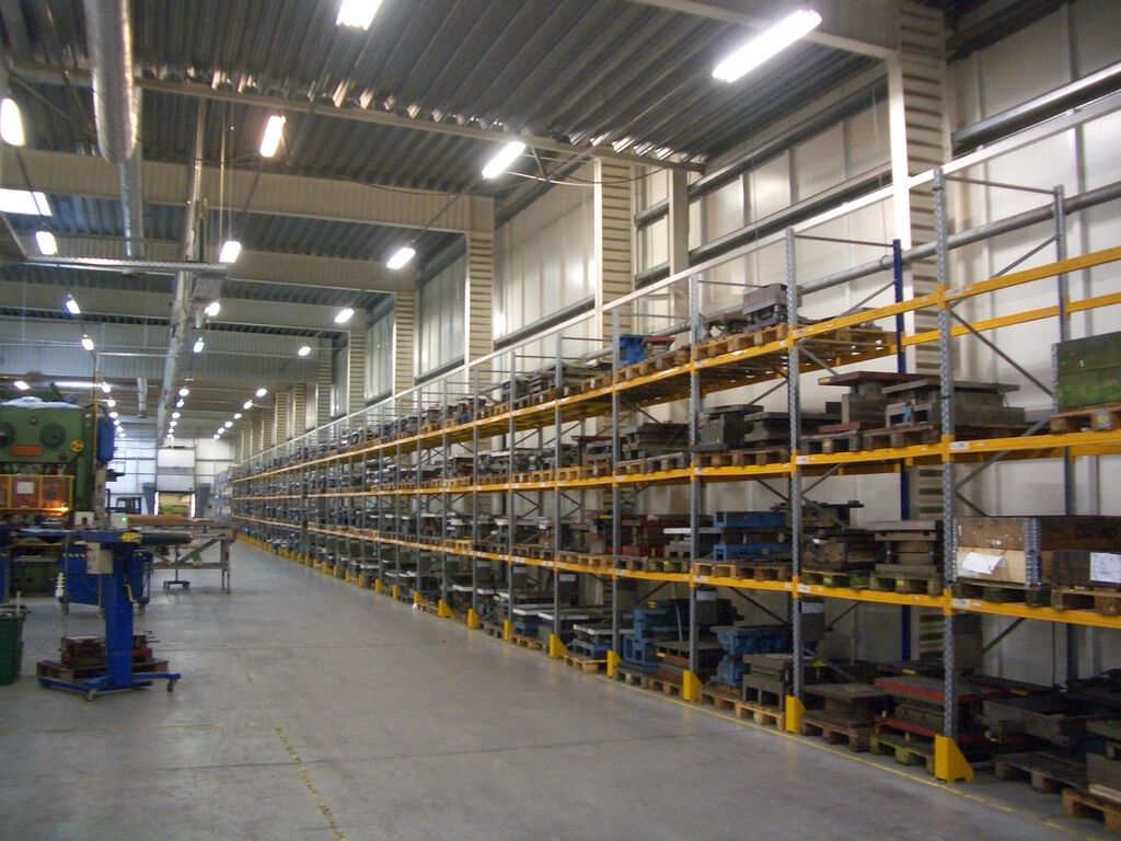 Warehouse aisle with pallet racking
