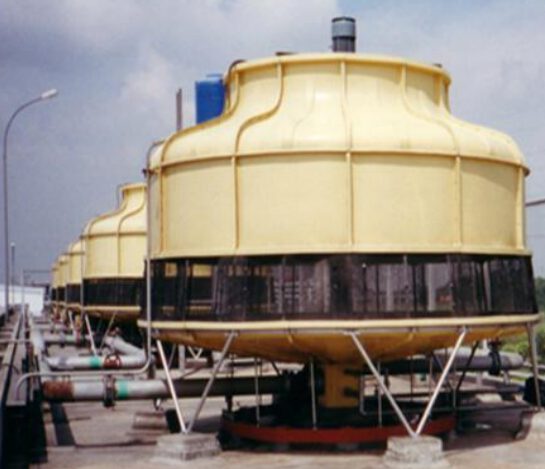 Row of cooling towers