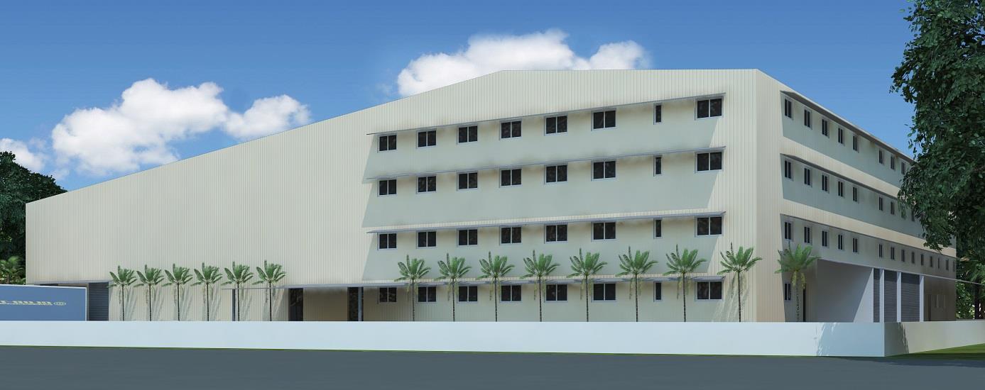 Rendering of the Glowbal Outlet factory