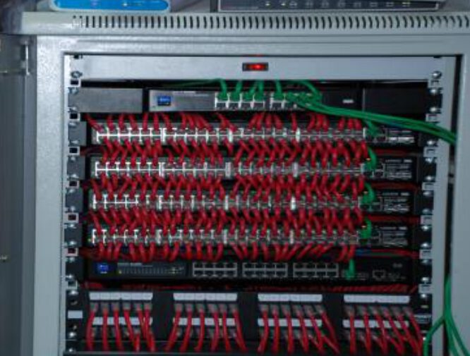 Network rack with patch cabling