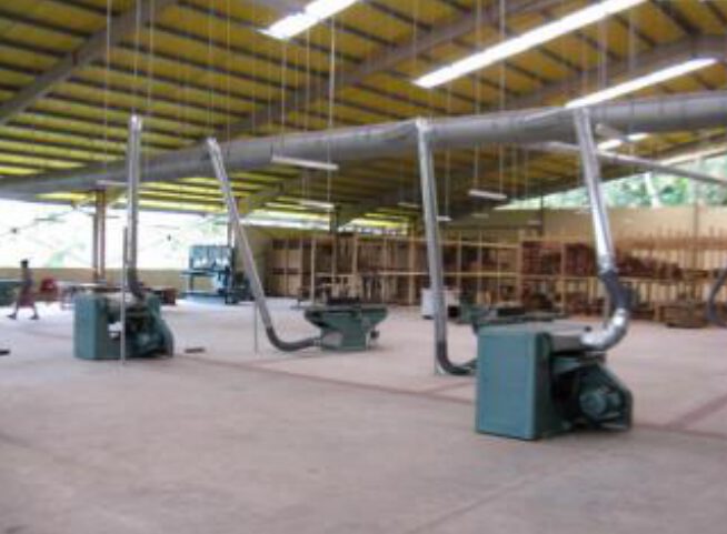 Pneumatic drops across a factory floor