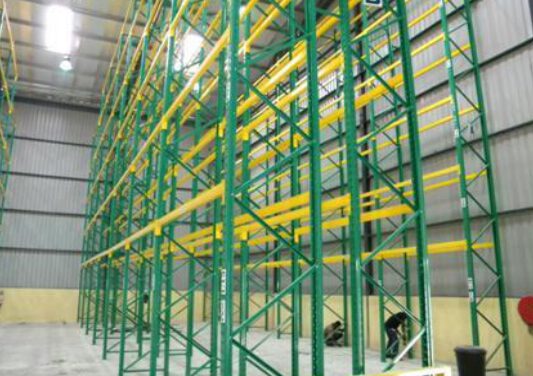 Pallet racking inside the Heritage Tea warehouse